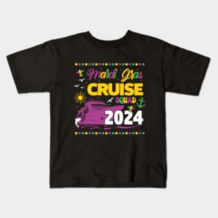 Mardi Gras Cruise Squad 2024 Matching Group Family Trip Kids T-Shirt